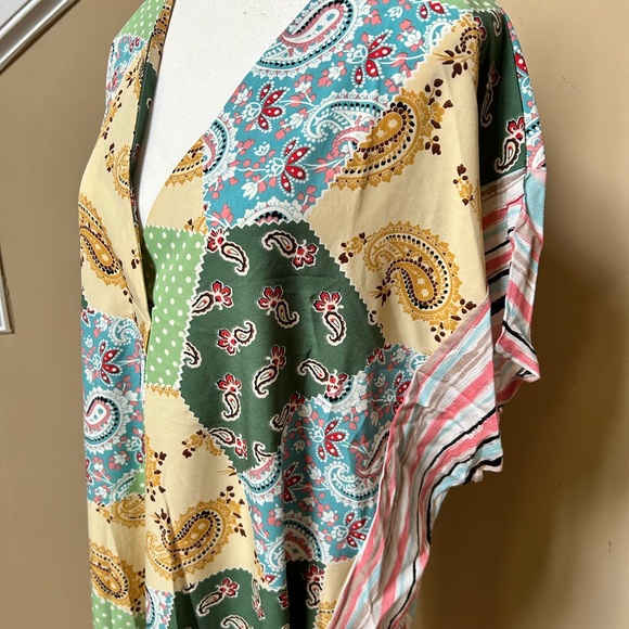 NWT GigiO Cottagecore Patchwork Midi Kaftan Dress Sz Small - Picture 7 of 12